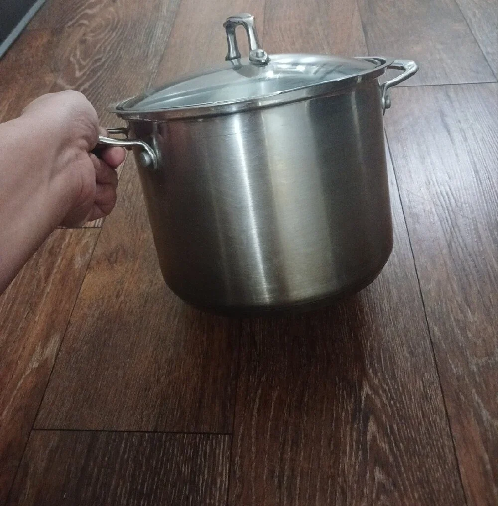 Tramontina Stainless Steel Stock Pot with Glass Lid - Silver